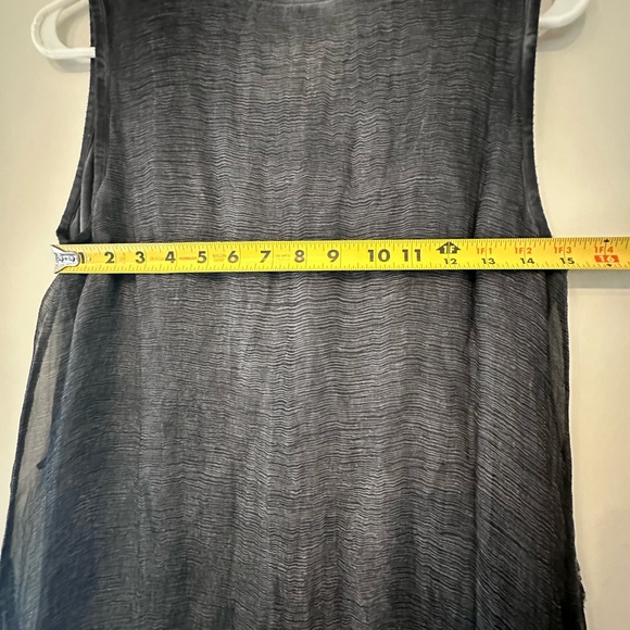Soft Surroundings Womens XS tank top Crinkle Gray Overlay Tunic Top - Picture 5 of 6